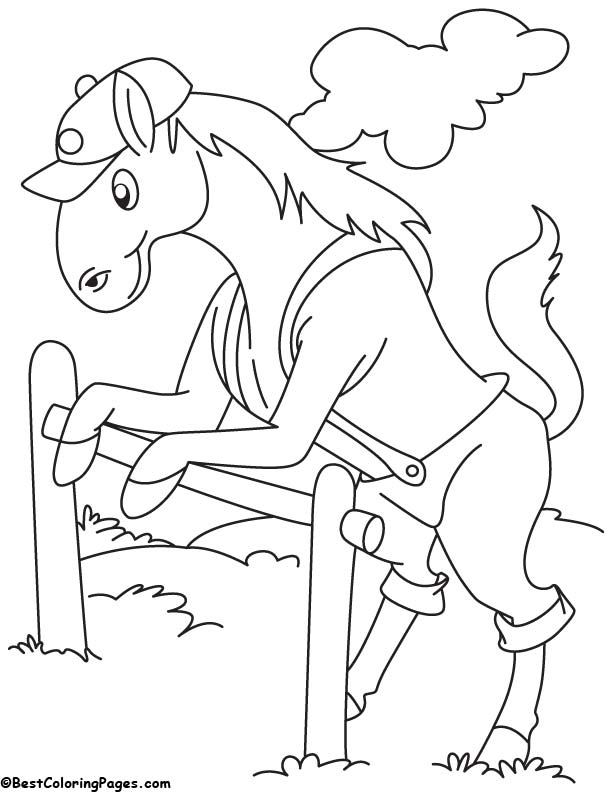 Racing horse coloring page