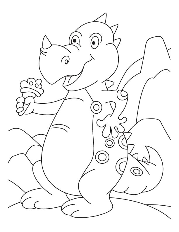 Rhinoceros eating ice cream coloring pages