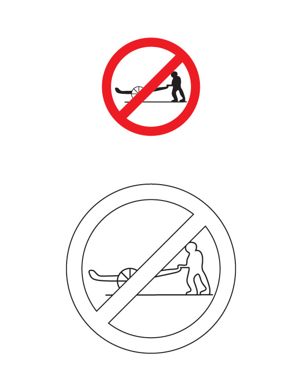 Hand cart prohibited traffic sign coloring page