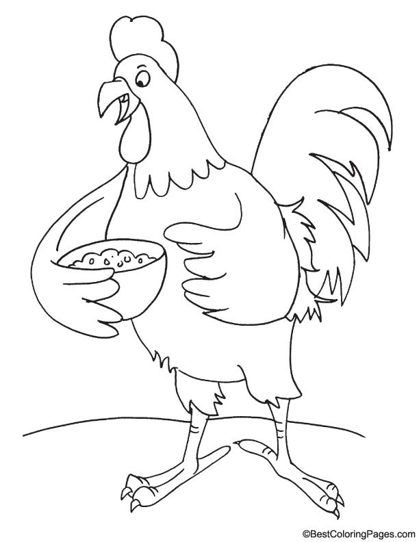 Rooster food coloring page