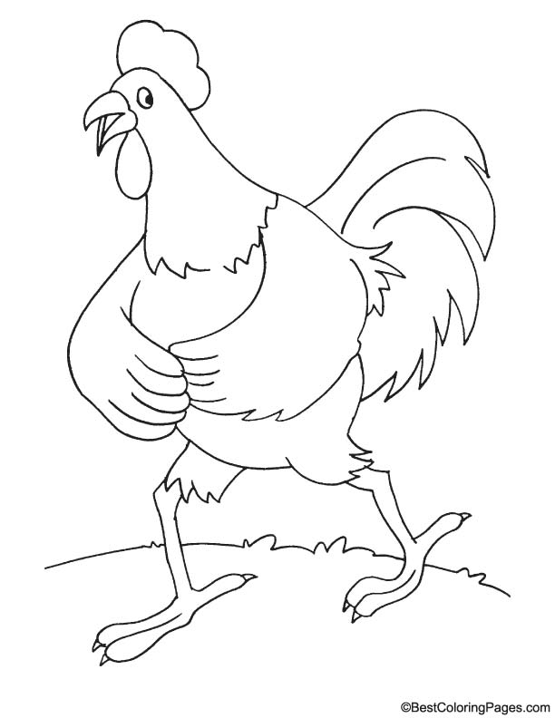 Rooster namaste coloring page