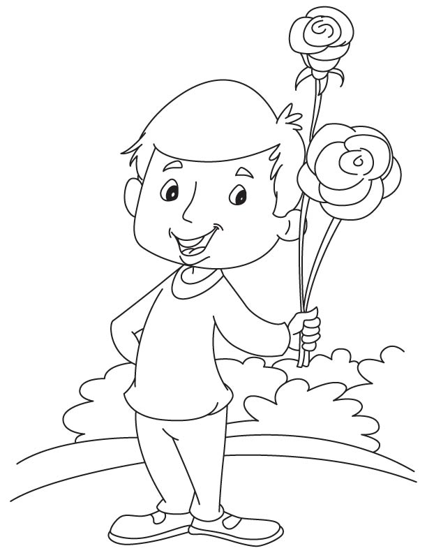 Rose balloons coloring page