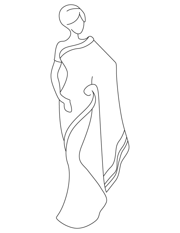 Saree coloring pages
