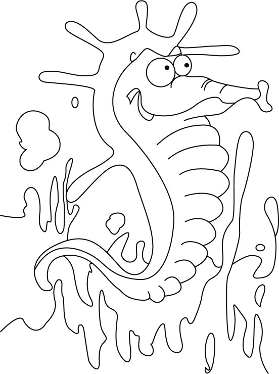 Detective seahorse coloring pages