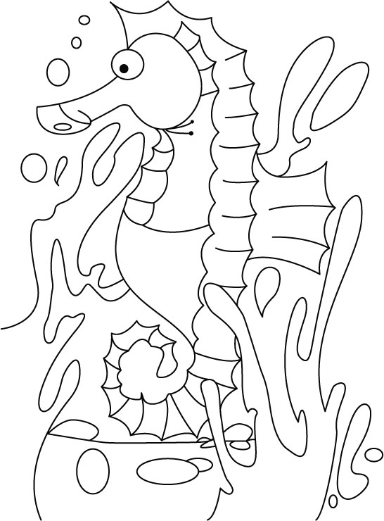 Depressed seahorse coloring pages