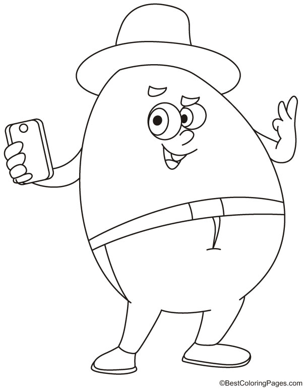 Selfie time coloring page