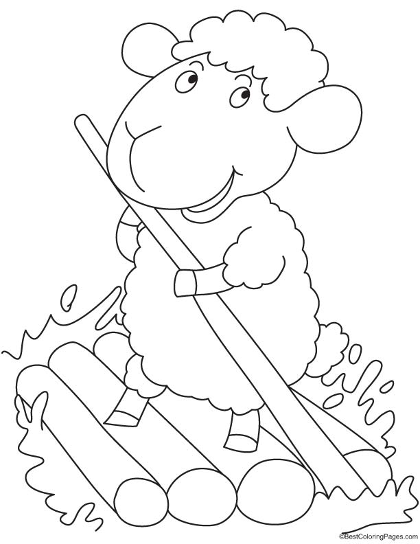 Sheep smiling coloring page