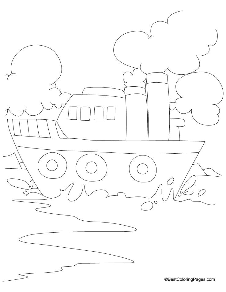 Old ship coloring page