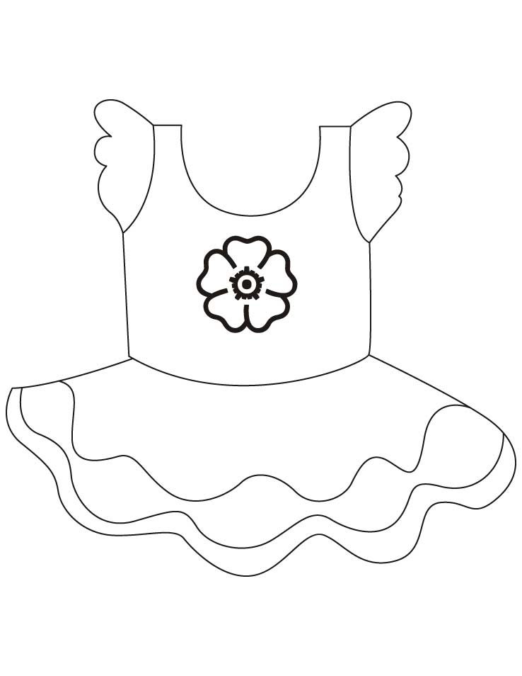 Short frock coloring pages