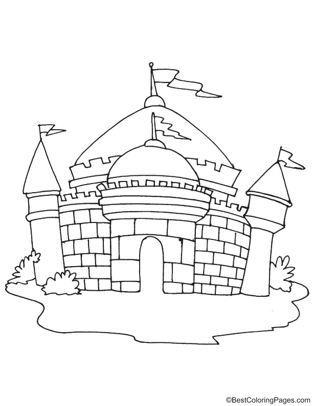 Small castle coloring page