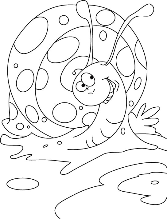 High spirited snail coloring pages