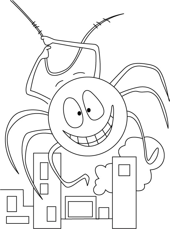 Home or factory, spider free entry coloring pages
