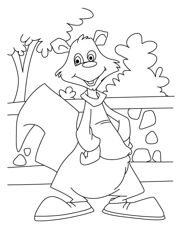 Happy squirrel coloring pages