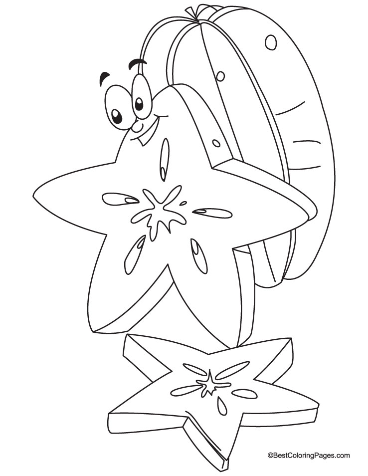 carambola-star fruit coloring pages