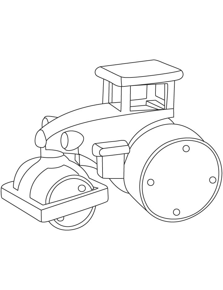 Steamroller compacter coloring pages