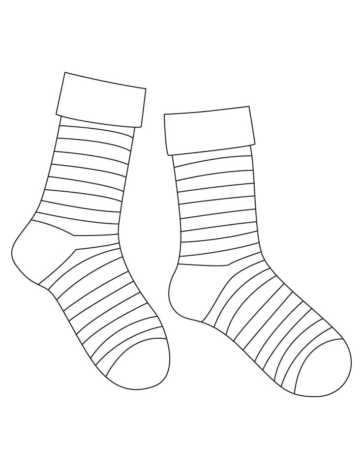 Striped socks coloring pages