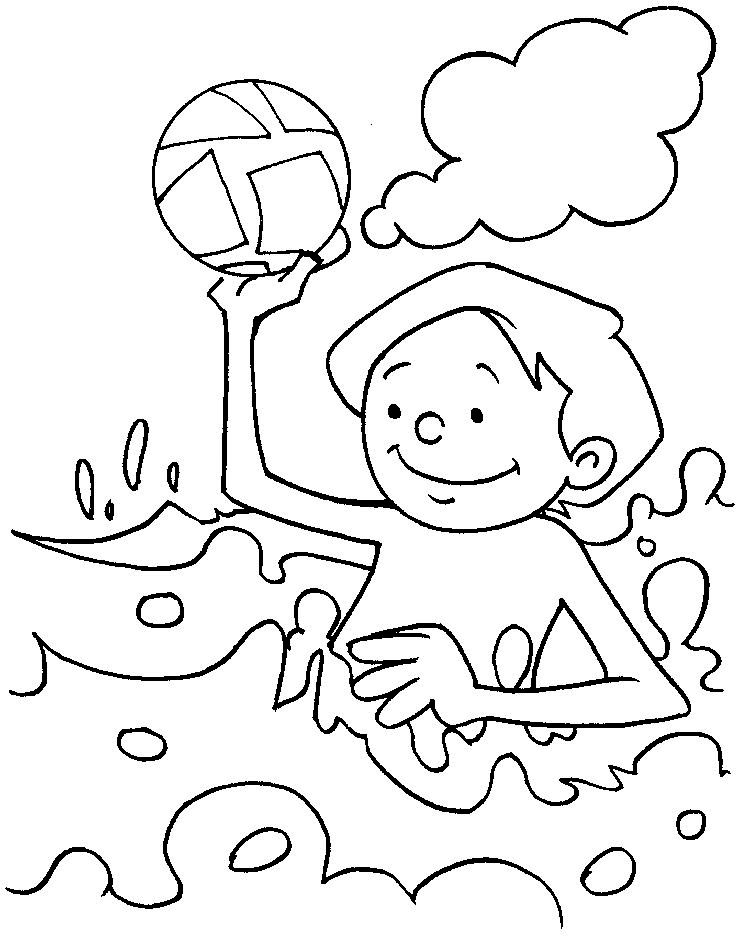 Playing in the sea coloring page