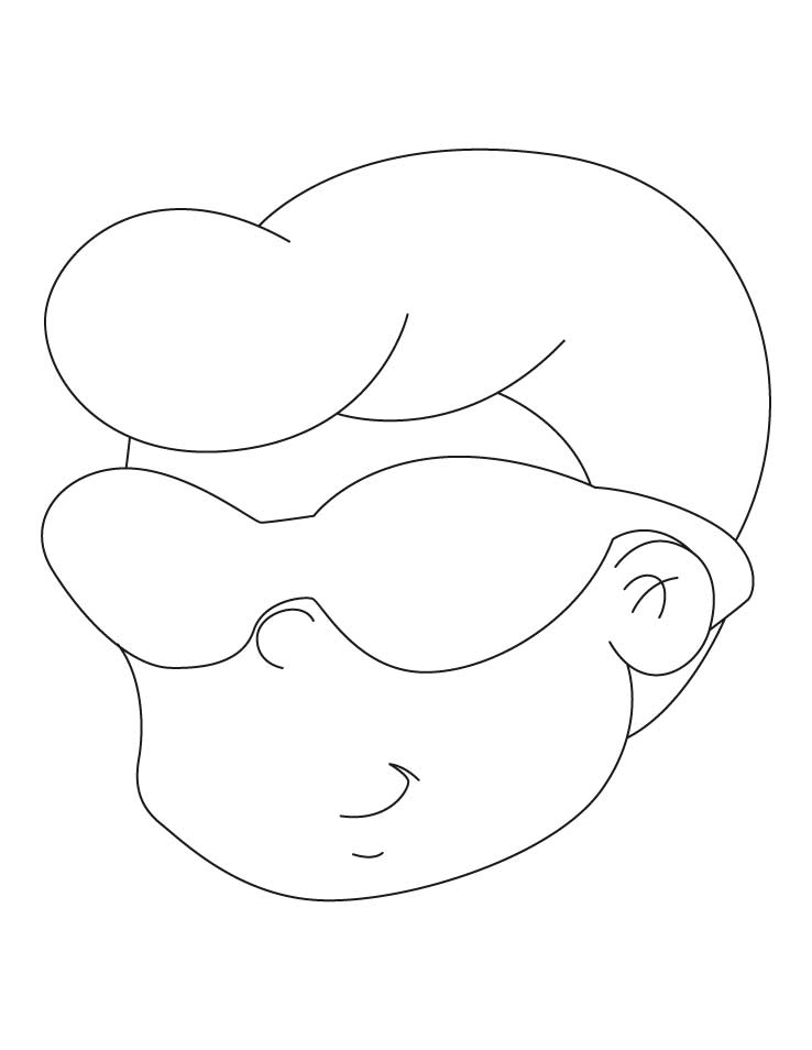Boy wearing sunglasses coloring pages