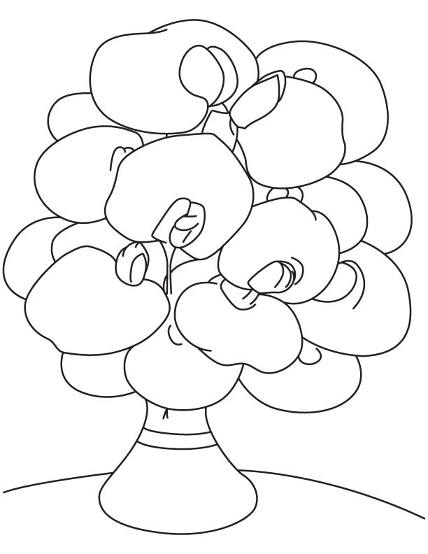 Sweet pea vase coloring page