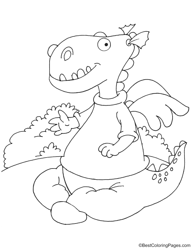 Talking dragon coloring page