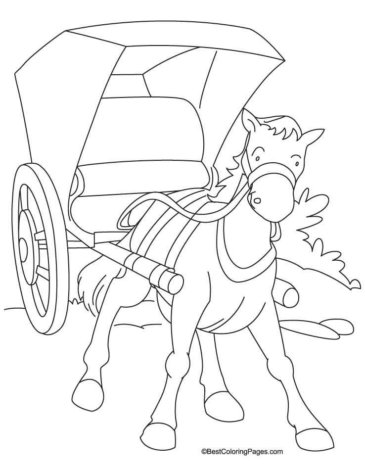 Horse cariage coloring Page 1