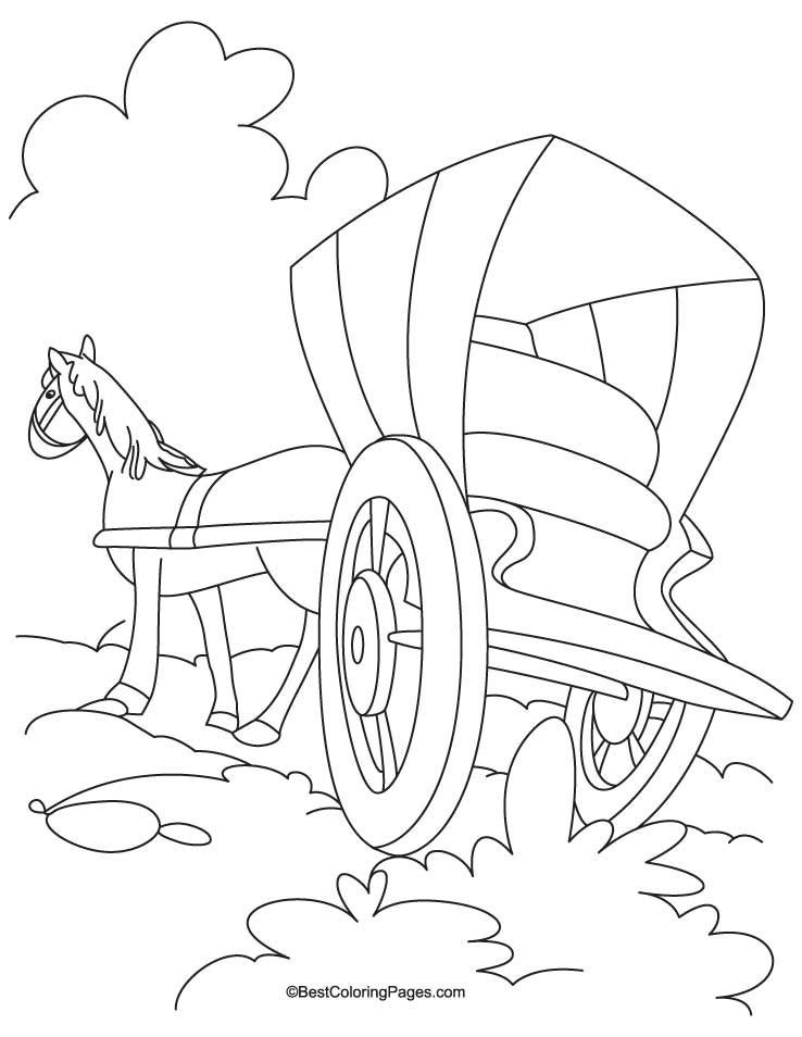 Horse cariage coloring Page 5
