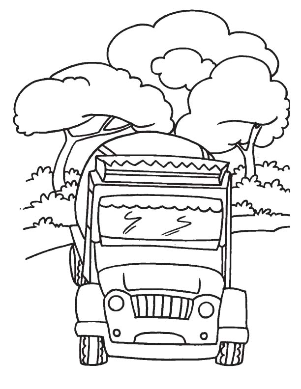 Tank truck coloring page