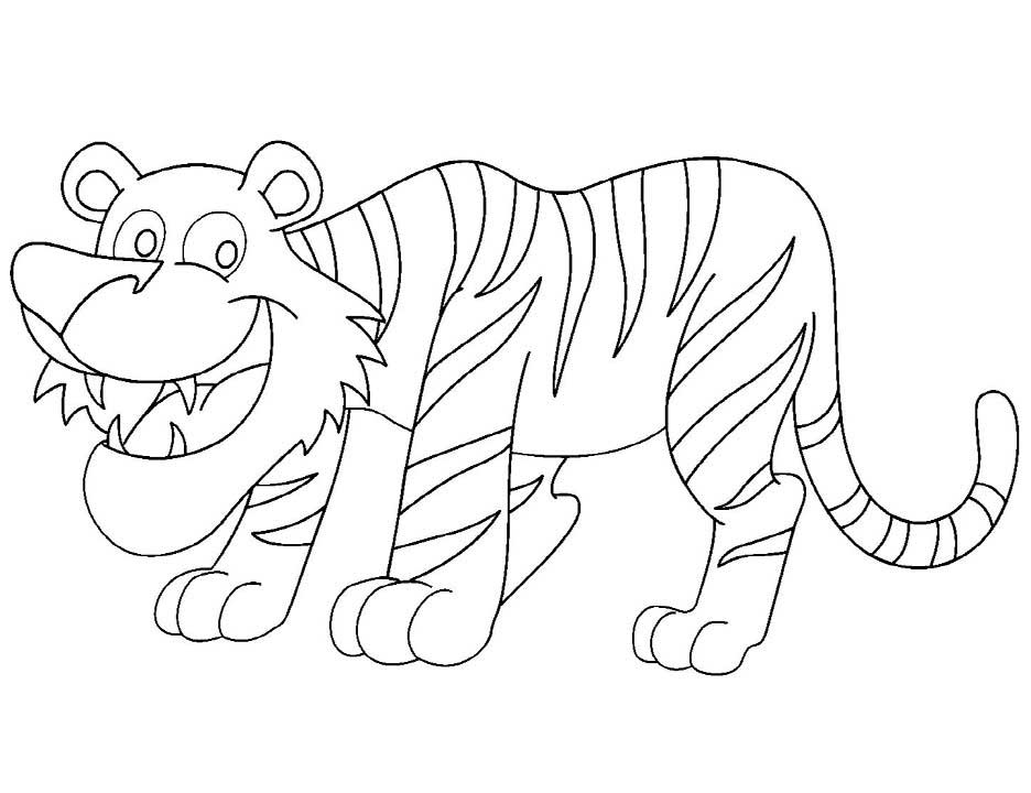 National animals tiger coloring page