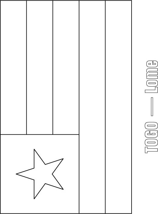 Togo Flag Coloring Page