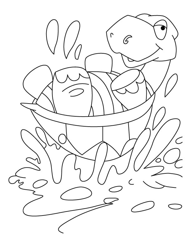 Strong shell tortoise coloring pages