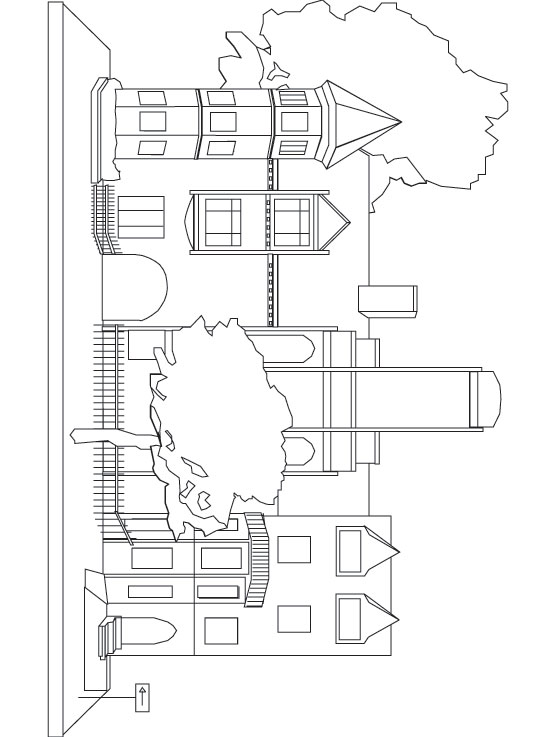 Townhouse coloring page