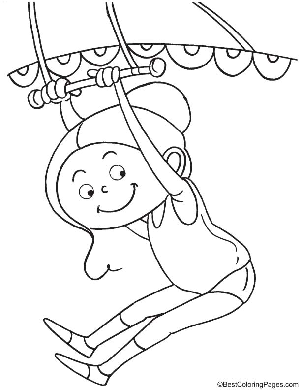 Trapeze artist 1 coloring page