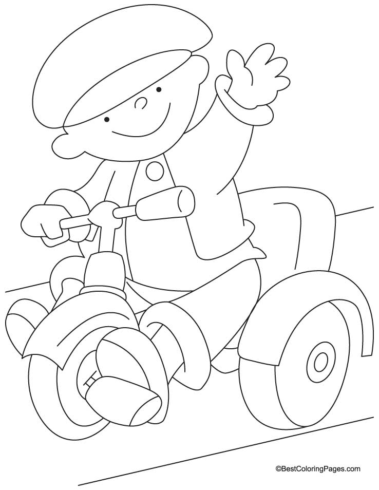 Tricycle coloring page 3