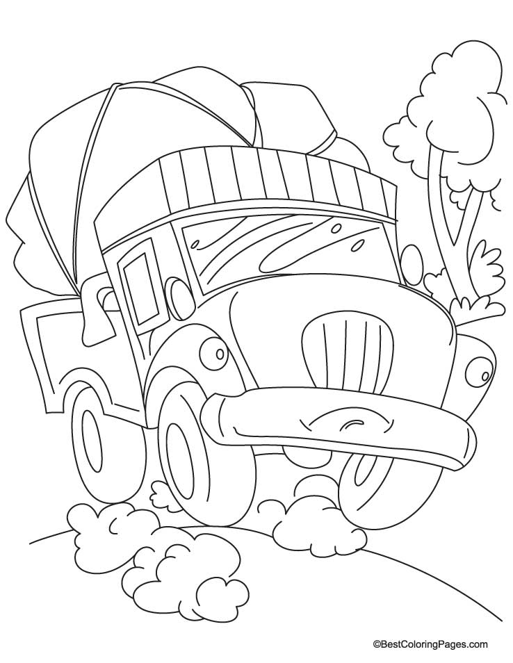 HMV truck coloring page