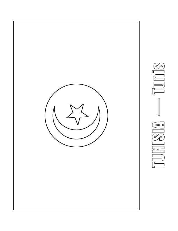Tunisia Flag Coloring Page
