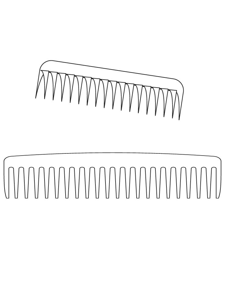 Two combs coloring pages