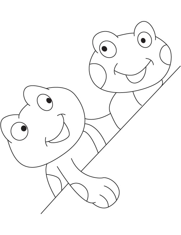 Two tadpoles coloring page