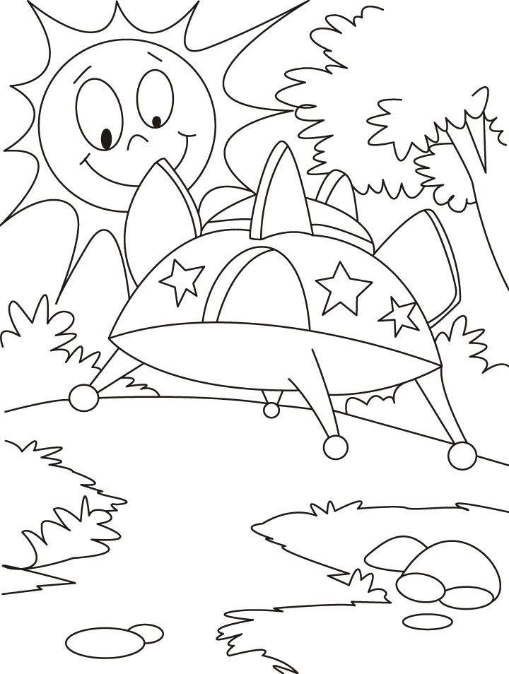 An advanced vehicle UFO coloring pages