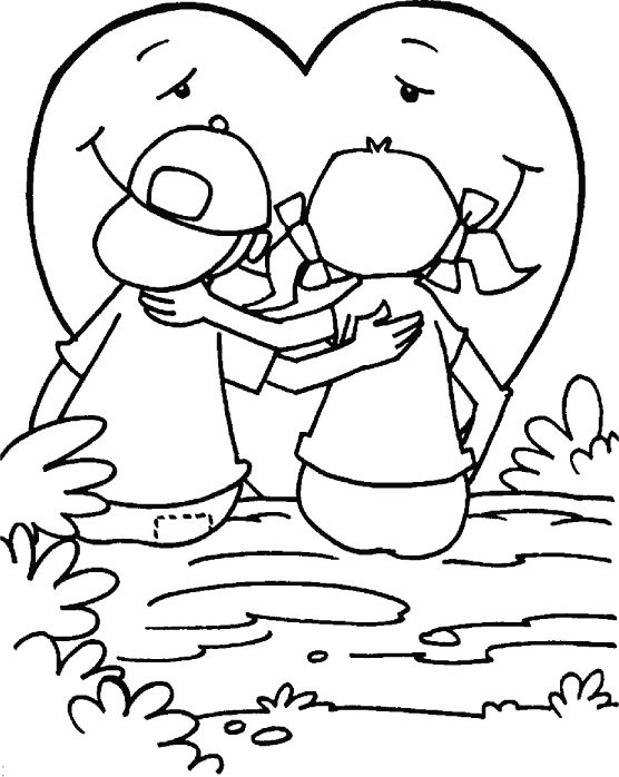 Happy valentine Day coloring page