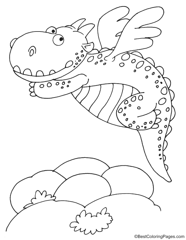 Very small dragon coloring page