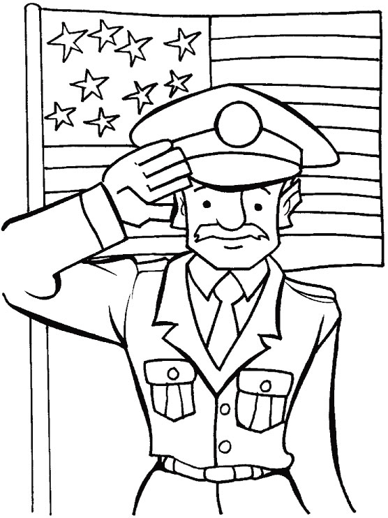A veterans salute to the veterans coloring page