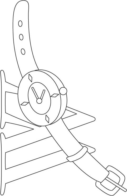 W for watch coloring page for kids