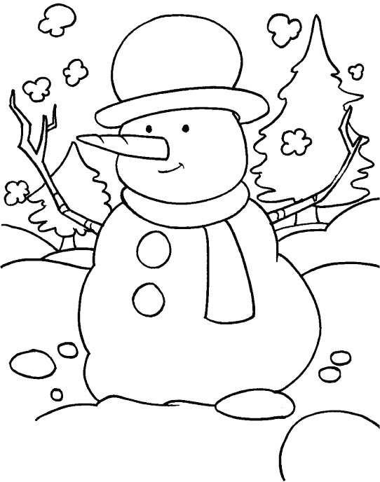 Winter season coloring page