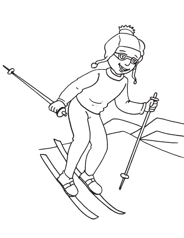 Winter sport coloring page