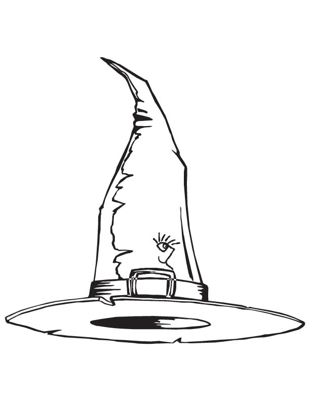Witch hat coloring page