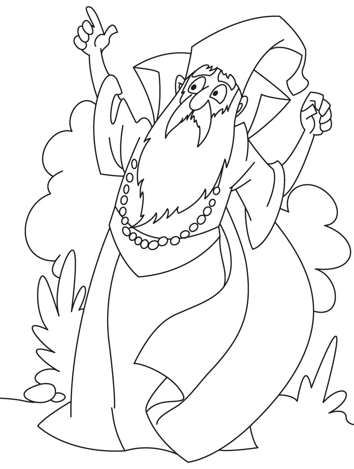 Angry old wizard coloring pages