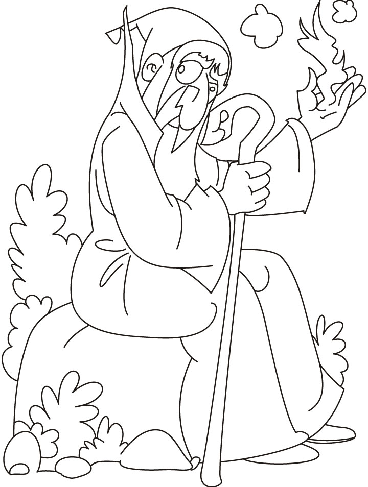 Fire on the palm coloring pages