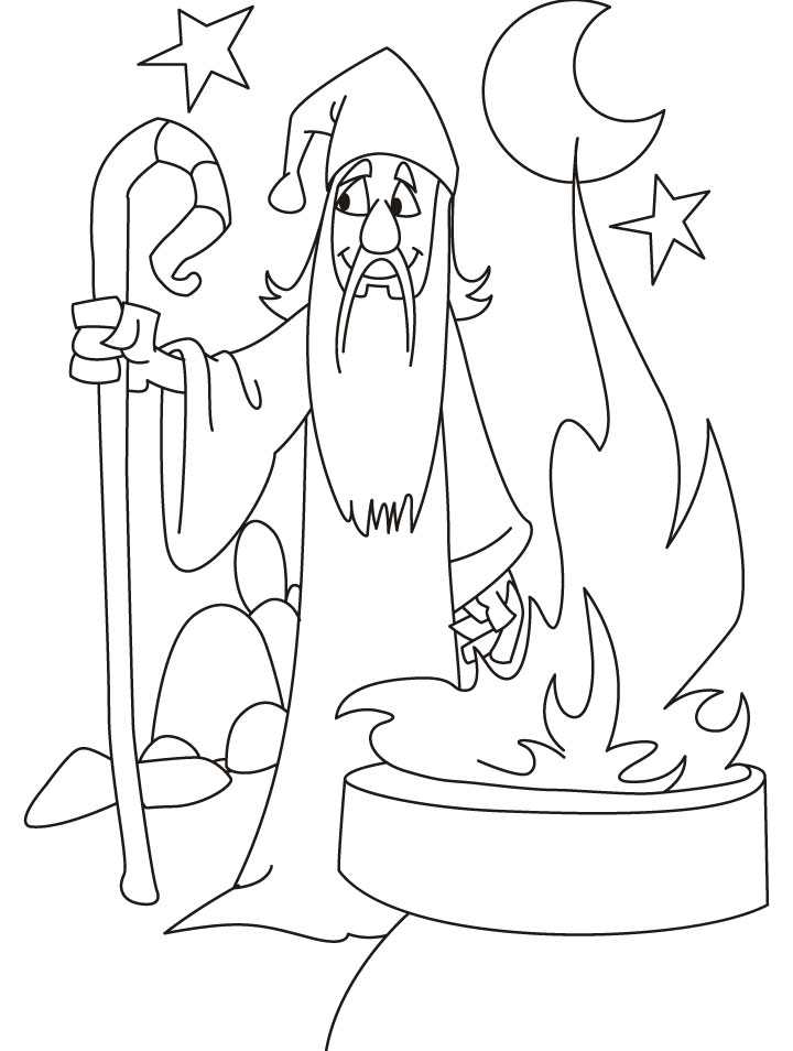 Night wizard coloring pages