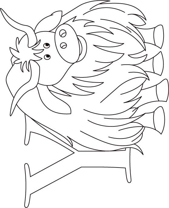Y for yak coloring page for kids