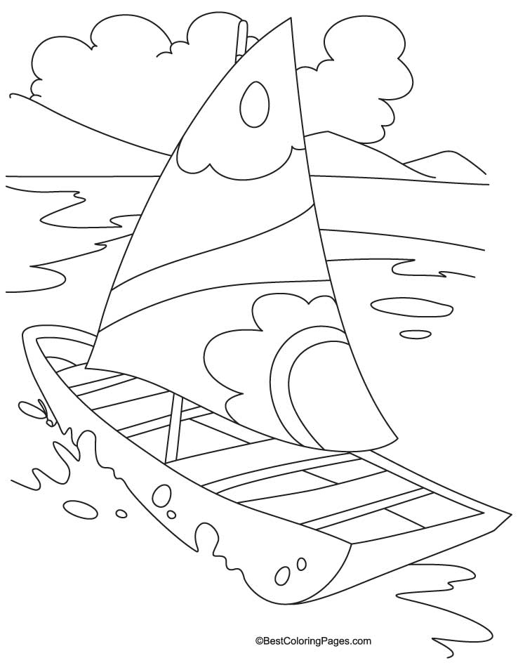 Yacht transport coloring page